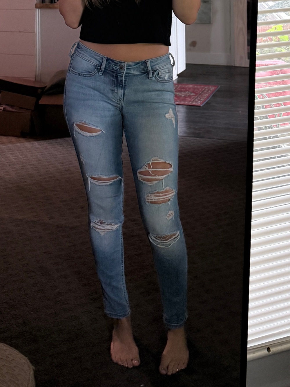 Hollister Light Blue Distressed Skinny Jeans